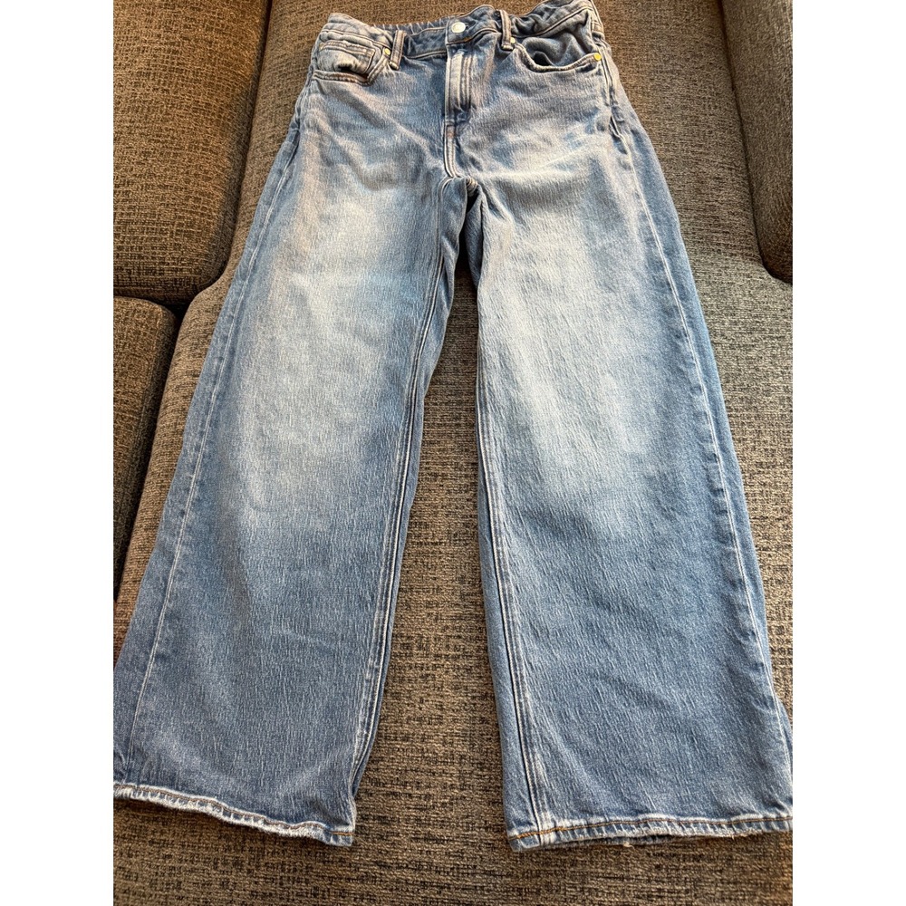 Quince Light Blue Wide Leg Flare Jeans